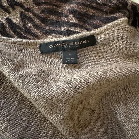 Classique Entier Atelier Silk Cashmere Zebra Print Cardigan L - Picture 6 of 7